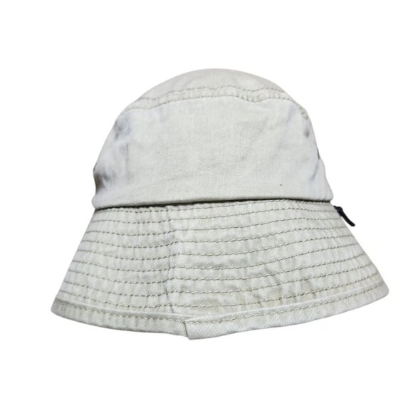Flying Fisherman Bass embroidered bucket hat, white w chin strap - Picture 3 of 7